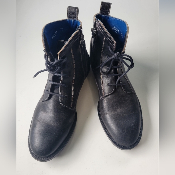 Mark Nason Dragon Logo Distressed Leather Ankle Boots 7.5 - Picture 3 of 9